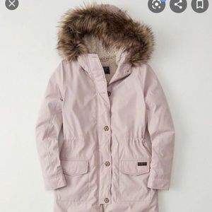 Abercrombie and fitch womens parka coat XL blush pink